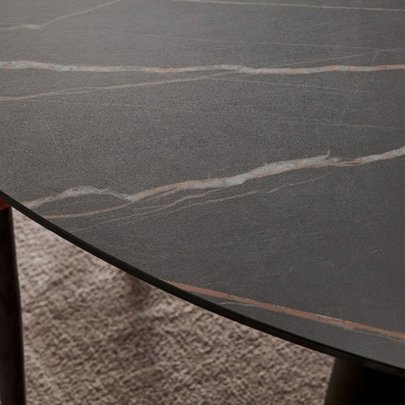 Contemporary Dining Round Table Sintered Stone Table with Metal Legs for Home Use Clearhalo 'Dining Tables & Seating' 'Dining Tables' 'dining_table' 'furn' 'furn_dining_table' 'Furniture' 'Kitchen & Dining Furniture' 1200x1200_a528044d-cc66-4132-ad40-901e66fb20e0