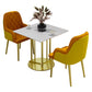 Metal Base Dining Table Glam Style White Stone Top Dining Table for Living Room Clearhalo 'Dining Tables & Seating' 'Dining Tables' 'dining_table' 'furn' 'furn_dining_table' 'Furniture' 'furniture_dining_table' 'Kitchen & Dining Furniture' 1200x1200_a5288333-5e04-456c-b45d-5cb89ba3ef5f