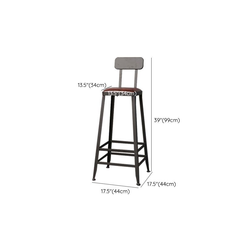 Contemporary Bar Stools Armless Dining Stools with Black Metal Base Clearhalo 'Bar Furniture' 'Bar Stools' 'bar_stools' 'furn' 'furn_bar_stools' 'Furniture' 'Kitchen & Dining Furniture' 1200x1200_a52a122d-4160-4c5b-bea2-07387e6e6bde