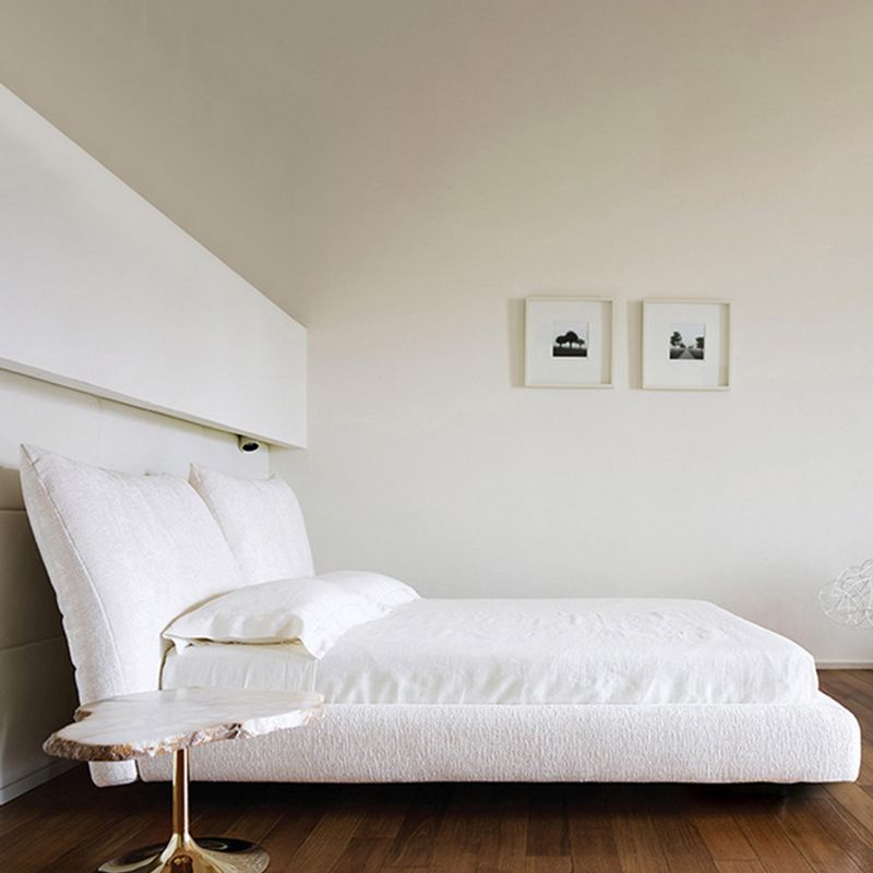 Modern standaard bed gebogen vorm gestoffeerd hoofdeinde standaard bed