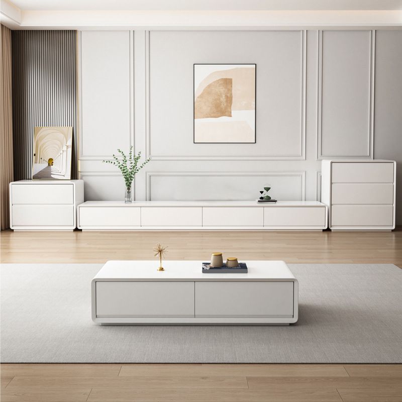 Console multimédia TV moderne en bois, support de rangement fermé pour salon