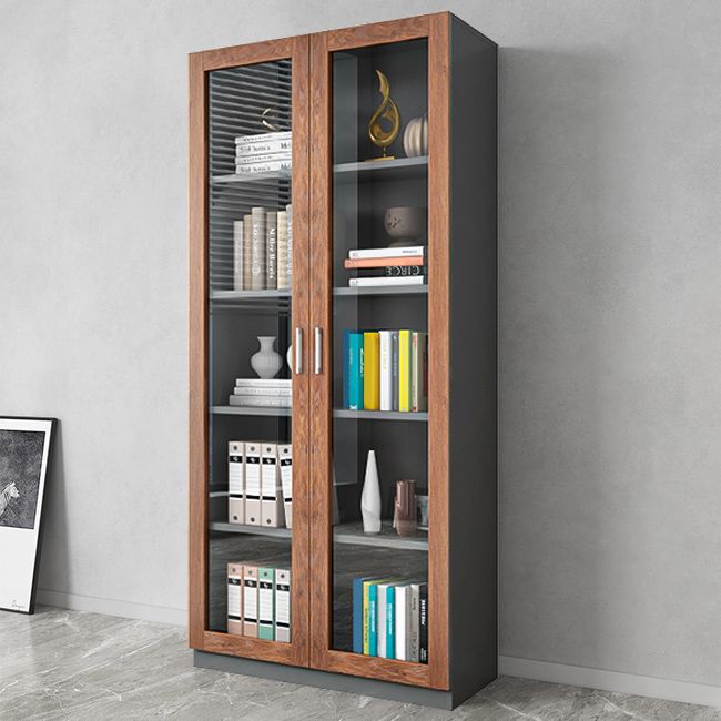 Hedendaagse ingenieur Wood Bookshelf Gesloten Back Case met deur voor thuiskantoor