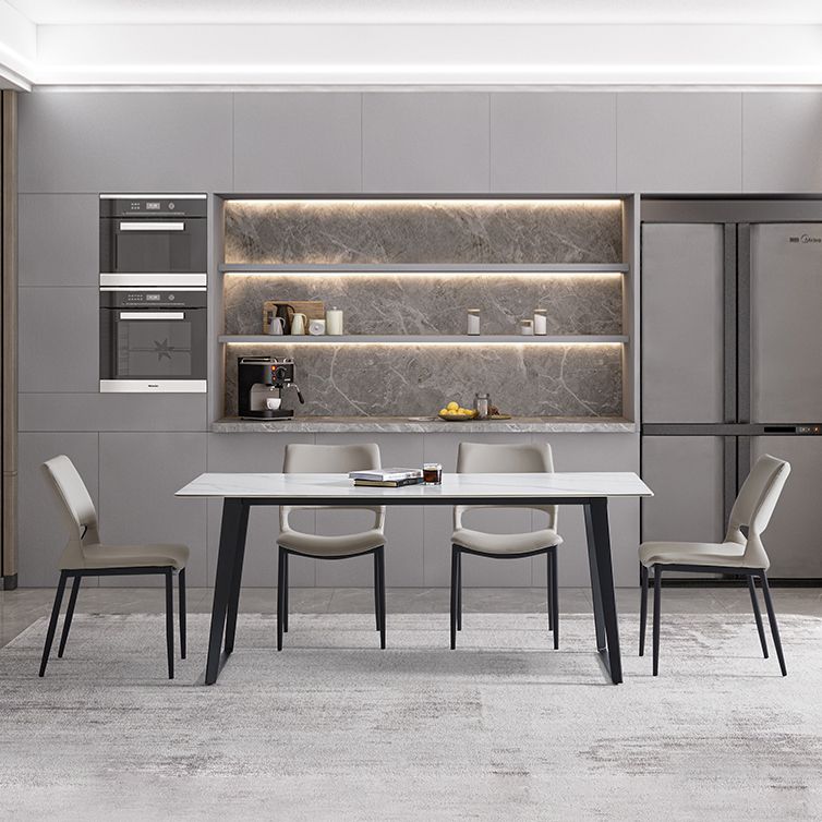 Modern Sintered Stone Dining Set White Multi Purpose Dining Table Furniture for Dining Room Clearhalo 'Dining Room Sets' 'Dining Tables & Seating' 'dining_room_set' 'furn' 'furn_dining_room_set' 'Furniture' 'furniture_dining_room_set' 'Kitchen & Dining Furniture' 'kitchen&dining_furn' 'kitchen' 1200x1200_a52c60ae-73e2-436e-8423-cc6c0ea66679