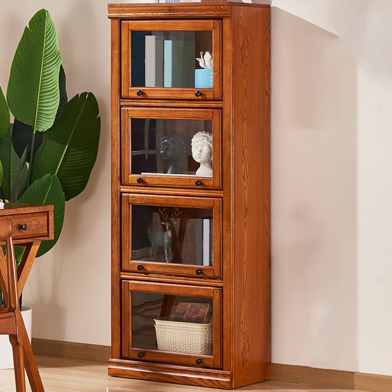 Mid-Century Modern Side Cabinet Square Accent Cabinet with Glass Paned Clearhalo 'Cabinets & Chests' 'cabinets_chests' 'furn' 'furn_cabinets_chests' 'Furniture' 'Living Room Furniture' 1200x1200_a52ced01-f239-46b5-8849-f922f03f3dbb