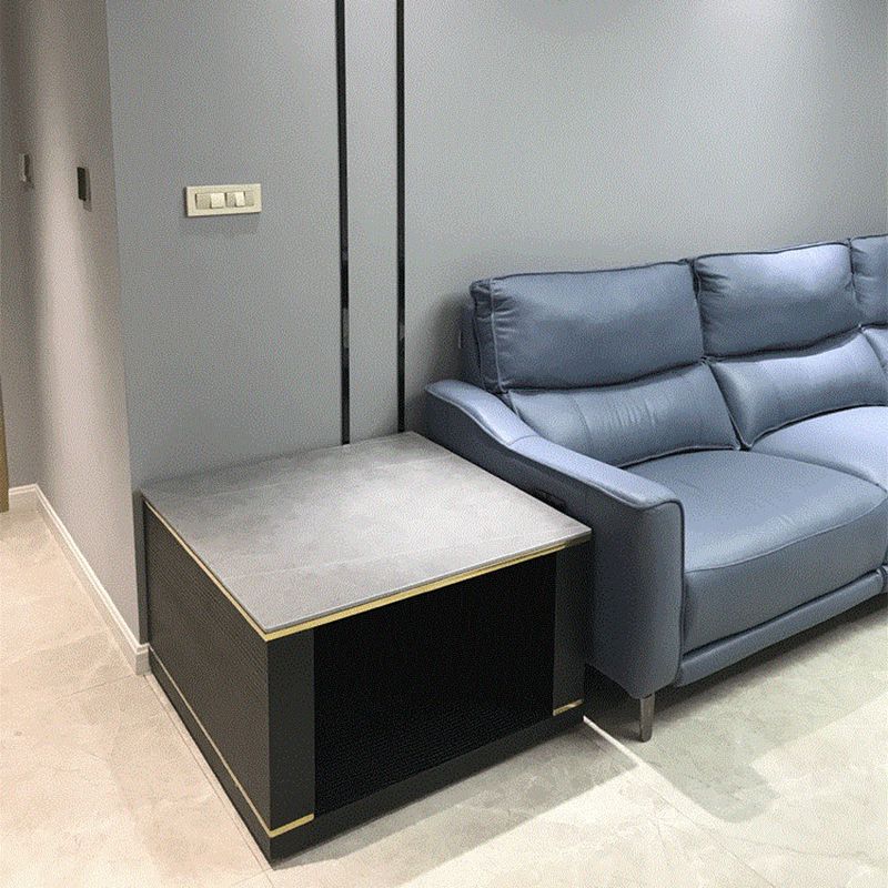 Tavolo da divano a doppio divano a doppio tavolo a doppio livello contemporaneo in pietra quadrata