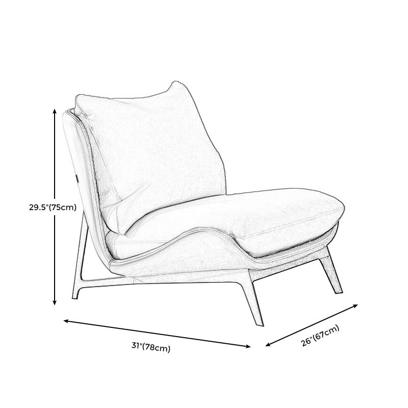 Chaise d'accent plipper contemporain, chaise d'accent en faux cuir avec coussins amovibles