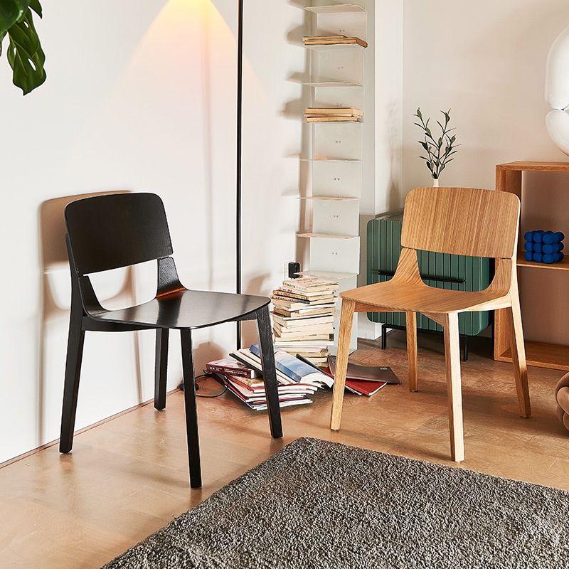 Chaise latéral en bois massif chaise de salle à manger ouverte industrielle pour la maison