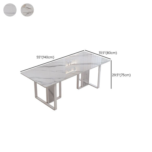 Mesa de comedor de piedra rectangular moderna 1/5 piezas de comedor juego para café