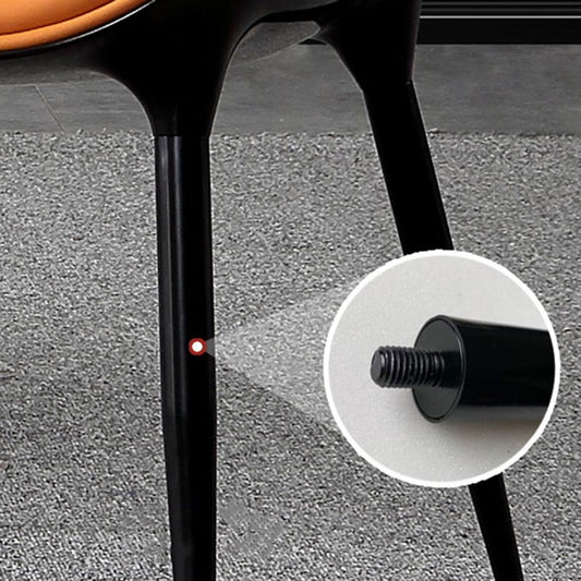 Contemporary Sloped Arm Chair Leather Curved Parsons Arm Chair for Brasserie Clearhalo ' kitchen&dining_furn' 'Dining Chairs' 'Dining Tables & Seating' 'dining_chair' 'furn' 'furn_dining_chair' 'Furniture' 'furniture_dining_chair' 'Kitchen & Dining Furniture' 'kitchen' 1200x1200_a52eb8f7-1c42-46f9-93b9-825a642ce93d