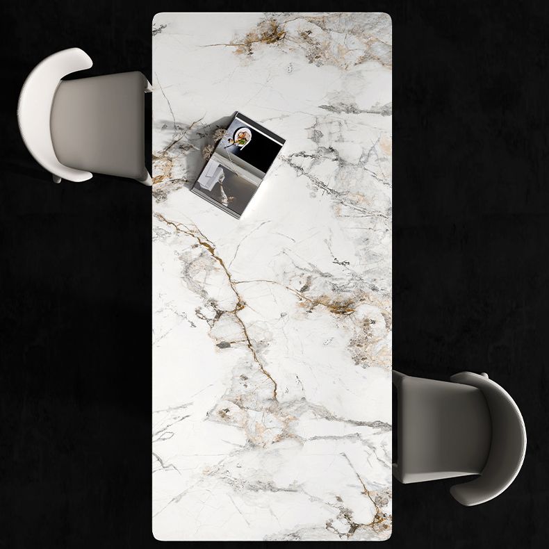 Designer Style Sintered Stone Dining Set Rectangle 1/2/3/6/7 Pieces Dining Room Table Set Clearhalo 'Dining Room Sets' 'Dining Tables & Seating' 'dining_room_set' 'furn' 'furn_dining_room_set' 'Furniture' 'furniture_dining_room_set' 'Kitchen & Dining Furniture' 1200x1200_a52f62cb-a752-40f1-84a6-e0ab343d805e