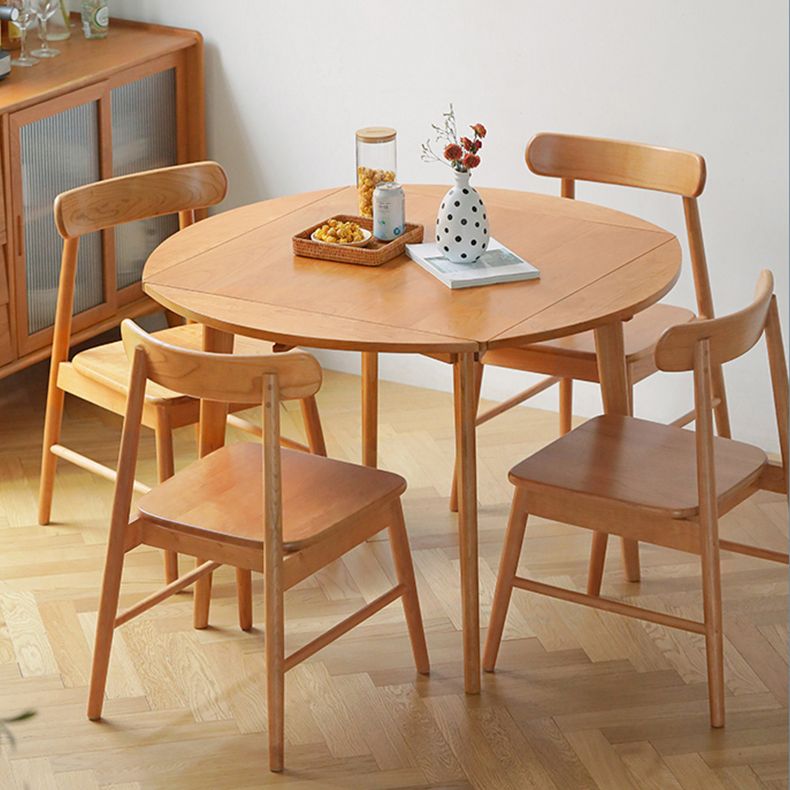 Cherry Wooden Round Table Extendable 4 Legs Square Dining Table in Nature Clearhalo ' dining_table' 'Dining Tables & Seating' 'Dining Tables' 'furn' 'furn_dining_table' 'Furniture' 'furniture_dining_table' 'Kitchen & Dining Furniture' 'kitchen&dining_furn' 'kitchen' 'kitchen_dining_table' 1200x1200_a531f0e1-4801-461b-91dd-d528ce1779dc