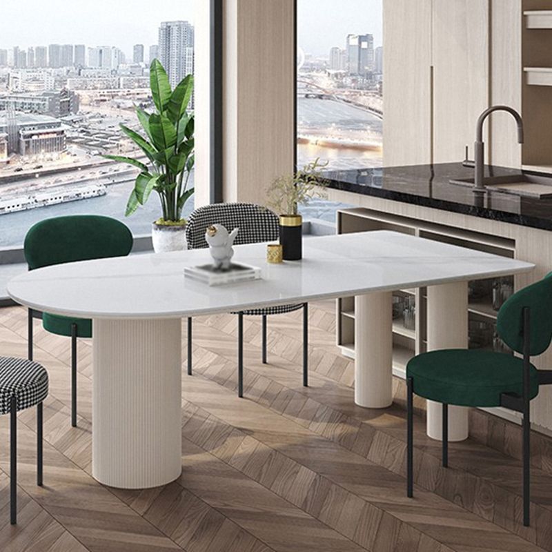 Metal Contemporary Free Form Dining Table Marble Top Table for Dining Room and Kitchen Clearhalo ' dining_table' 'Dining Tables & Seating' 'Dining Tables' 'furn' 'furn_dining_table' 'Furniture' 'furniture_dining_table' 'Kitchen & Dining Furniture' 'kitchen&dining_furn' 'kitchen' 'kitchen_dining_table' 1200x1200_a53298e0-08bd-40bc-81cb-6f2ad617119d