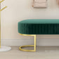 Contemporary Upholstered Bench Oval 16.5" Height Bedroom Bench with Metal Legs Clearhalo 'Benches' 'Chairs & Seating' 'furn' 'furn_benches' 'Furniture' 'Living Room Furniture' 1200x1200_a53340a7-2697-4eec-a822-22cd5848c497