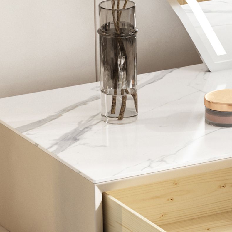 Tavolo da toeletta da toeletta per vanità bianchi in pietra contemporanea