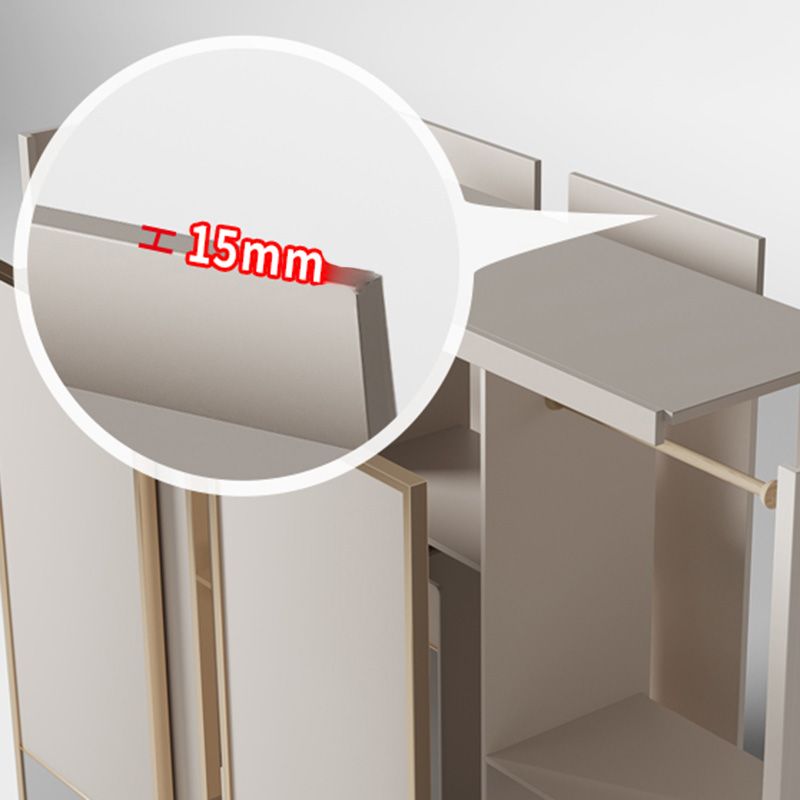 Modern Sliding Door Storage Cabinet Wooden Wardrobe Cabinet with Garment Rod Clearhalo 'Armoires & Wardrobes' 'armoires_wardrobes' 'Bedroom Furniture' 'furn' 'furn_armoires_wardrobes' 'Furniture' 1200x1200_a534ca7f-e901-43cf-88e5-ada146fa6df0