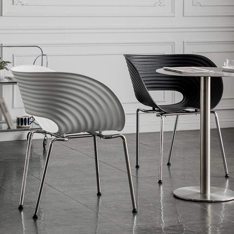 Industrial Style Plastic Dining Armless Chair Open Back Dining Side Chair for Home Use Clearhalo ' kitchen&dining_furn' 'Dining Chairs' 'Dining Tables & Seating' 'dining_chair' 'furn' 'furn_dining_chair' 'Furniture' 'furniture_dining_chair' 'Kitchen & Dining Furniture' 'kitchen' 1200x1200_a535ad07-1ba2-4437-9f8f-a3393fa16f52