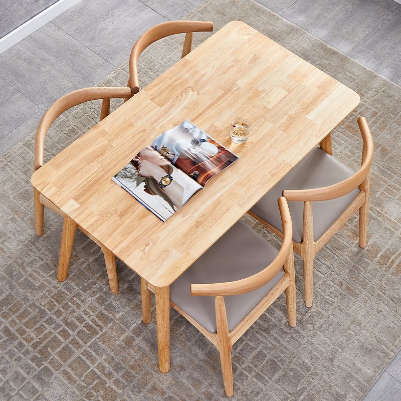 Simplicity Style Solid Wood Dining Table Rectangle and Square Dining Table with 4 Legs Base Clearhalo ' dining_table' 'Dining Tables & Seating' 'Dining Tables' 'furn' 'furn_dining_table' 'Furniture' 'furniture_dining_table' 'Kitchen & Dining Furniture' 'kitchen&dining_furn' 'kitchen' 'kitchen_dining_table' 1200x1200_a5367369-4dd8-4204-86bc-4bc64e13798b