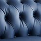 Solid Color Faux Leather Chesterfield Sofa Rolled Arm Tufted Back Sofa