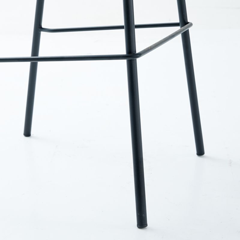 Tabouret de bar moderne en faux cuir, tabouret d'intérieur à dossier bas avec pieds en métal