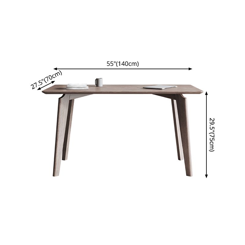 Rectangle Casual Dining Table Brown Tone Fixed Table with Ashwood Solid Wood Clearhalo ' dining_table' 'Dining Tables & Seating' 'Dining Tables' 'furn' 'furn_dining_table' 'Furniture' 'furniture_dining_table' 'Kitchen & Dining Furniture' 'kitchen&dining_furn' 'kitchen' 'kitchen_dining_table' 1200x1200_a5386733-2e02-4c58-8012-3c48f7ddd691