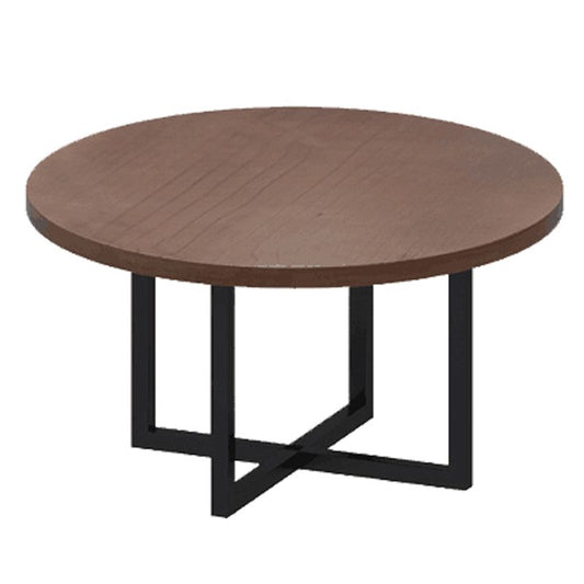 Modern Coffee Shop Dining Table Round Solid Wood Table in Brown