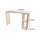 Glam 1/3 Pieces Bar Table Set Rectangle Stone Counter Table with Stools for Balcony
