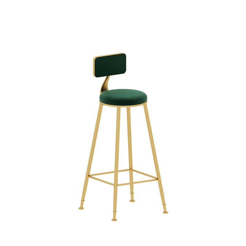 Upholstered Counter Stool Glam Style Low Back Bar Stool with Gold Frame Clearhalo 'Bar Furniture' 'Bar Stools' 'bar_stools' 'furn' 'furn_bar_stools' 'Furniture' 'Kitchen & Dining Furniture' 1200x1200_a539b24b-82fc-4ebf-916a-4a462959fa40