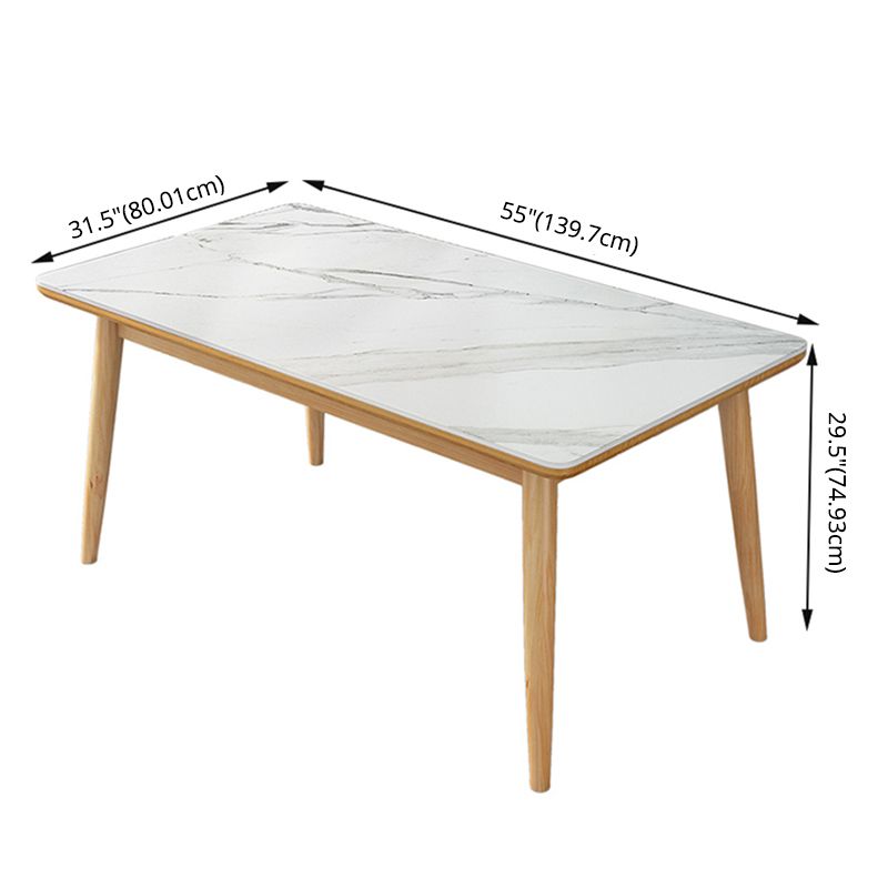 Modern Sintered Stone Dining Room Set with Rectangle Table and Wooden Base Dining Table Furniture Clearhalo 'Dining Room Sets' 'Dining Tables & Seating' 'dining_room_set' 'furn' 'furn_dining_room_set' 'Furniture' 'furniture_dining_room_set' 'Kitchen & Dining Furniture' 'kitchen&dining_furn' 'kitchen' 1200x1200_a53adef5-692b-4859-8893-d0b73d679b2a