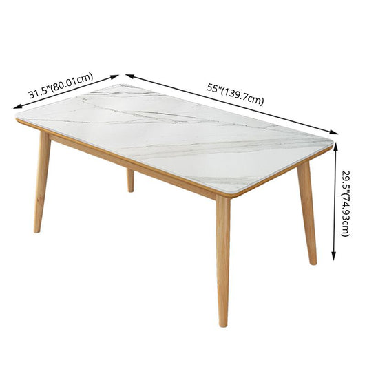 Modern Sintered Stone Dining Room Set with Rectangle Table and Wooden Base Dining Table Furniture Clearhalo 'Dining Room Sets' 'Dining Tables & Seating' 'dining_room_set' 'furn' 'furn_dining_room_set' 'Furniture' 'furniture_dining_room_set' 'Kitchen & Dining Furniture' 'kitchen&dining_furn' 'kitchen' 1200x1200_a53adef5-692b-4859-8893-d0b73d679b2a