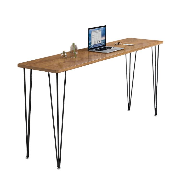 Mesa de altura de contador superior rectángulo con mesa de barra base de metal