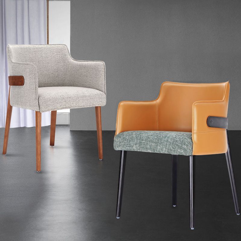 Modern Simple Arm Chair Wooden Base Dining Arm Chair for Living Room Clearhalo 'Dining Chairs' 'Dining Tables & Seating' 'dining_chair' 'furn' 'furn_dining_chair' 'Furniture' 'Kitchen & Dining Furniture' 1200x1200_a53e32bd-7f37-4365-95a7-9fd3a8315a30
