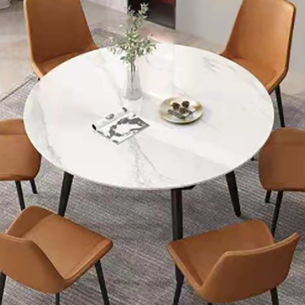 Contemporary Style 4-foot Dining Table Stone Home Furniture with Metal Leg Clearhalo ' dining_table' 'Dining Tables & Seating' 'Dining Tables' 'furn' 'furn_dining_table' 'Furniture' 'furniture_dining_table' 'Kitchen & Dining Furniture' 'kitchen&dining_furn' 'kitchen' 'kitchen_dining_table' 1200x1200_a53e70ea-79cc-4285-ada3-1137c2ad4967