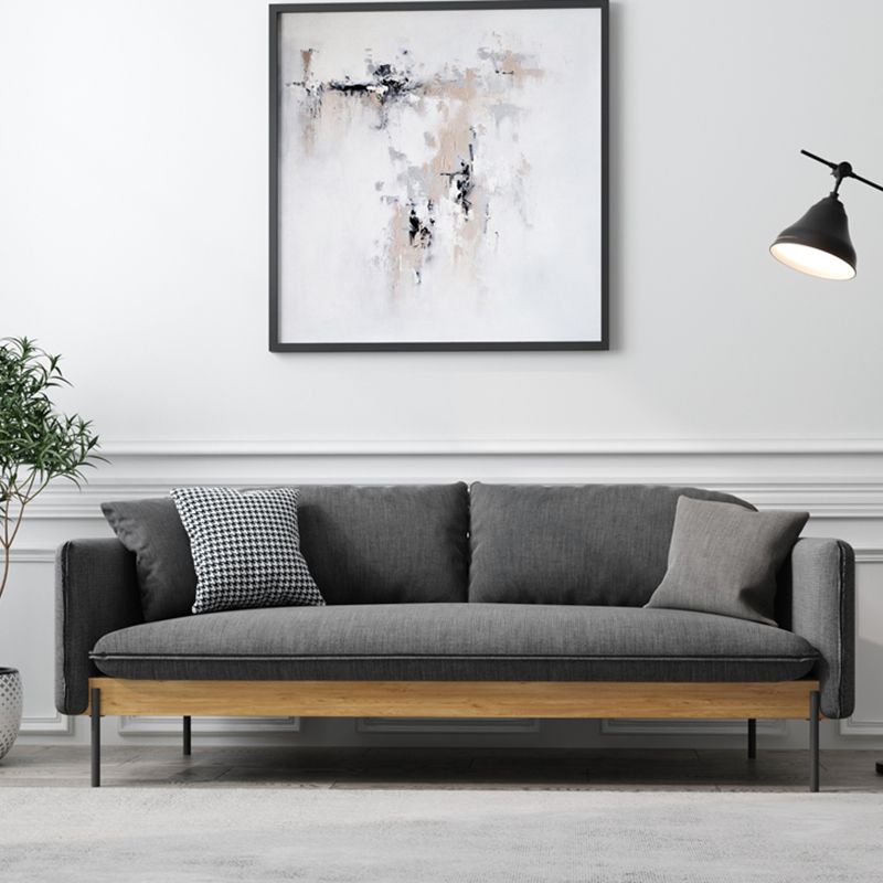 31,5 "h divano a braccio quadrato di biancheria solida contemporanea per soggiorno