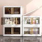 White Storage Cabinet Contemporary Hinged Wardrobe Cabinet for Bedroom