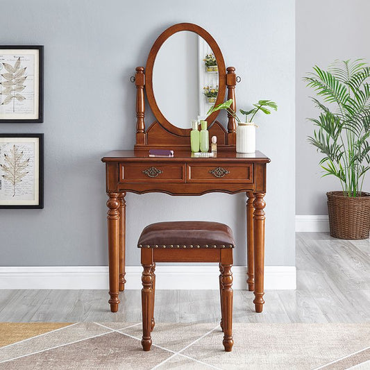 Traditional Vanity Dressing Table Set Solid Wood Make-up Vanity Clearhalo 'Bedroom Furniture' 'furn' 'furn_makeup_vanities' 'Furniture' 'Makeup Vanities' 'makeup_vanities' 1200x1200_a5427d18-e01e-4789-9809-187cd0c4a847