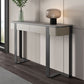 Glam Stone Console Accent Table with Stainless Steel Bracket for Hall