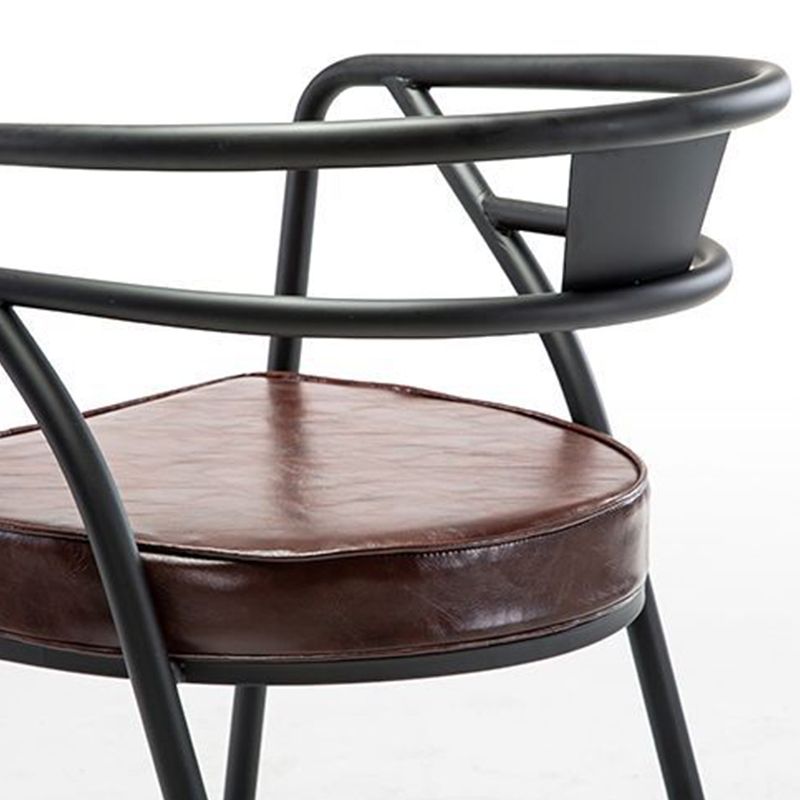 工業用布張りのダイニングチェアメタルオープンバックダイニングチェア