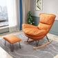 Moderne rocker gestoffeerde knop-knoop met donkere benen wingback rocker stoel