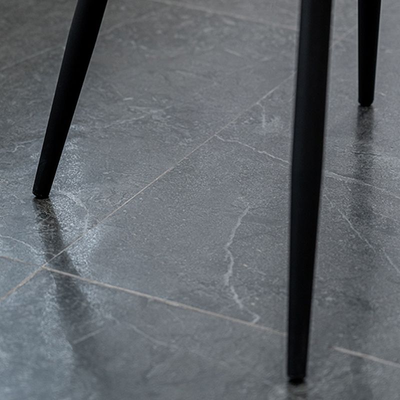 Contemporary Upholstered Dining Chairs Faux Leather and Metal Side Chair