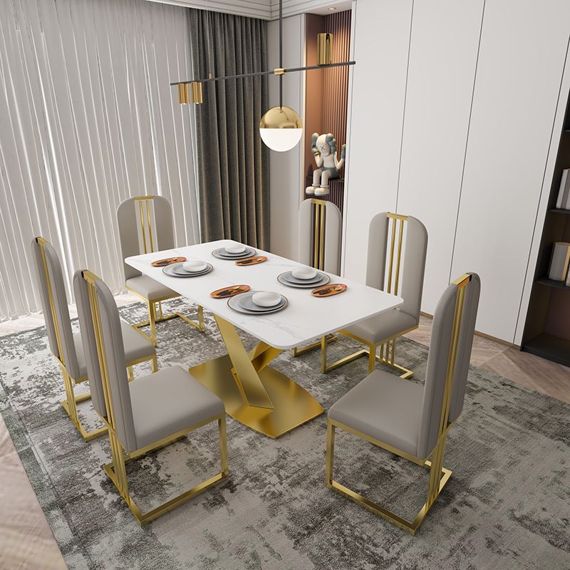 Sintered Stone Dining Table Traditional Luxury Pedestal Table with Gold Frame Clearhalo ' dining_table' 'Dining Tables & Seating' 'Dining Tables' 'furn' 'furn_dining_table' 'Furniture' 'furniture_dining_table' 'Kitchen & Dining Furniture' 'kitchen&dining_furn' 'kitchen' 'kitchen_dining_table' 1200x1200_a5480940-1a96-4f2b-9857-defeeeecf45e