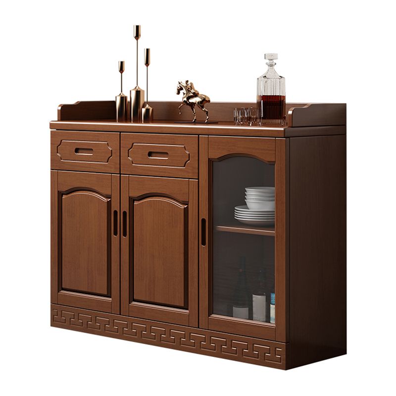 Contemporary Sideboa Wood Glass Doors Side Board with Drawers and Cabinets Clearhalo 'buffet_sideboard' 'Buffets & Sideboards' 'furn' 'furn_buffet_sideboard' 'Furniture' 'Kitchen & Dining Furniture' 1200x1200_a548c7b9-affe-460f-a15e-2e3fd3cfd8dd