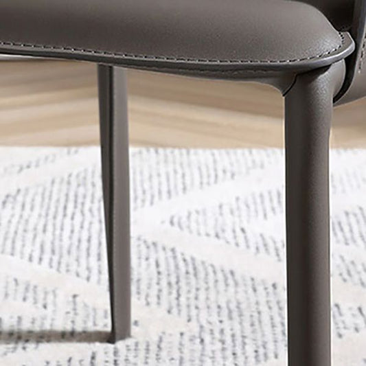 Chaise de bras à manger en cuir fausse chaise de salle à manger contemporaine