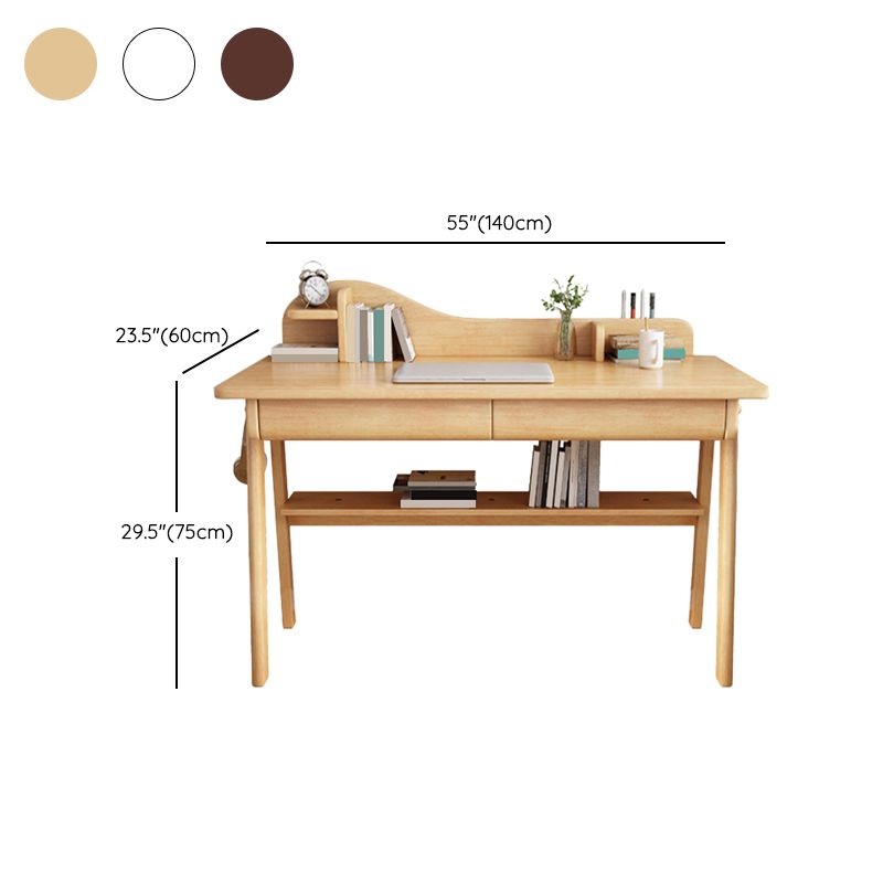 Rectangular Shaped Office Laptop Table Reversible in Natural Writing Desk With 1/2 Drawers Clearhalo 'furn' 'furn_office_desk' 'Furniture' 'Office Desks' 'Office Furniture' 'office_desk' 1200x1200_a54a2aa0-89fd-4107-9801-c175e424eb5a