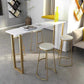 White Glam Style Bar Table in Metal and Faux Marble Bar Table Milk Tea Shop Bar Table Clearhalo 'Bar Furniture' 'Bar Tables' 'bar_tables' 'furn' 'furn_bar_tables' 'Furniture' 'furniture_bar_tables' 'Kitchen & Dining Furniture' 1200x1200_a54a5be1-8d8f-47f0-b104-6bc0f55684e5
