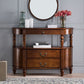Half Moon Shape Contemporary Console Table Brown/Grey Console Sofa Table