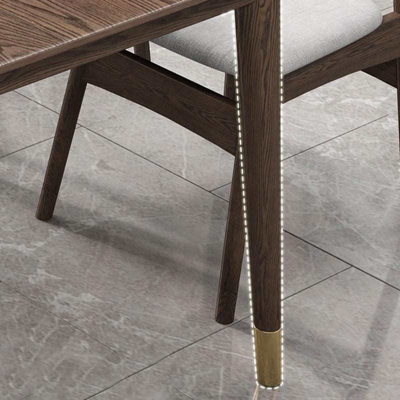Rechthoekige vaste houten eettafel Modern natuurlijk-bruine meubels met 4 poten voor thuis