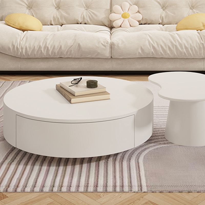 White Coffee Table Wooden 2 Piece Nesting Tables with Storage Drawer Clearhalo 'Coffee & Accent Tables' 'Coffee Tables' 'coffee_tables' 'furn' 'furn_coffee_tables' 'Furniture' 'Living Room Furniture' 1200x1200_a54dc504-aceb-4807-822c-a744dda507a6