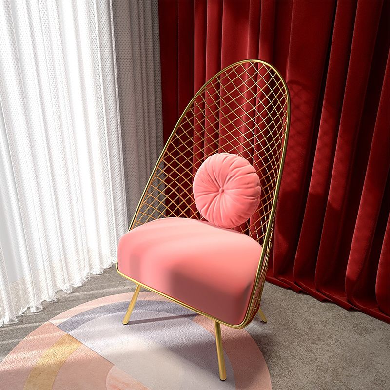 Glam 23,6 "Weitkissen Rückenschwamm Metallrahmen Armless Stuhl