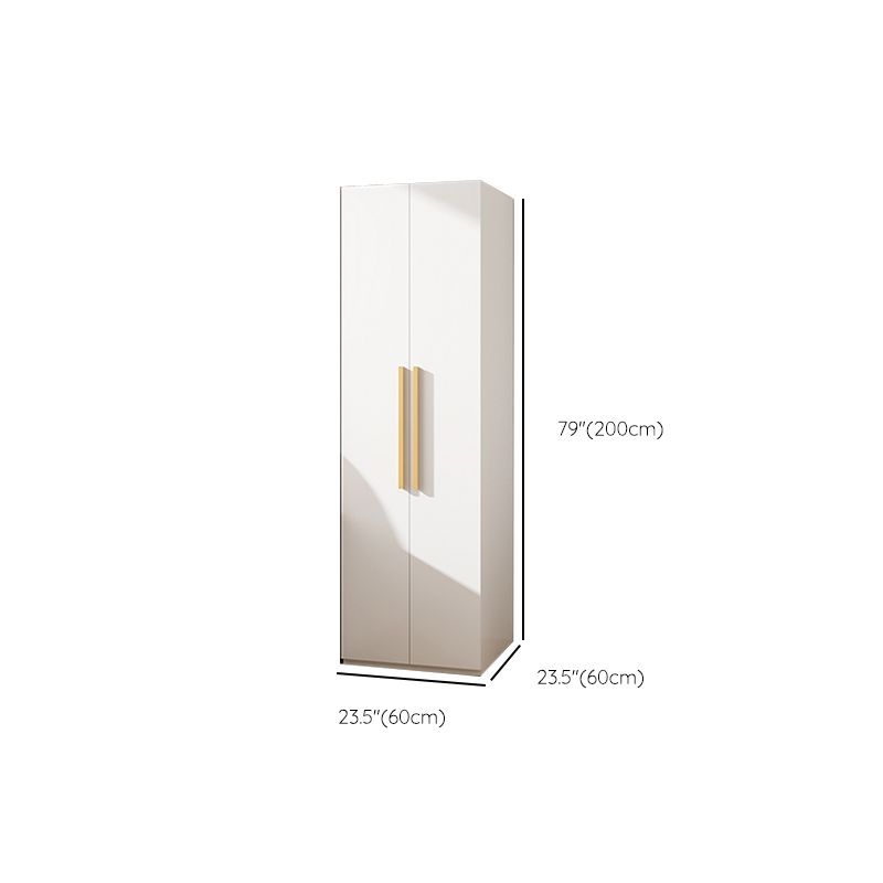 Modern Metal Wardrobe Armoire Freestanding Wardrobe in White Clearhalo 'Armoires & Wardrobes' 'armoires_wardrobes' 'Bedroom Furniture' 'furn' 'furn_armoires_wardrobes' 'Furniture' 1200x1200_a54e5263-7db4-4ea3-ab4f-fb94354b7b84