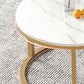 Round Coffee Or End Table Glam Drum Coffee Table in Black and White Clearhalo 'Coffee & Accent Tables' 'Coffee Tables' 'coffee_tables' 'furn' 'furn_coffee_tables' 'Furniture' 'Living Room Furniture' 1200x1200_a54f25b7-f990-4177-b773-8a86abc19e1c
